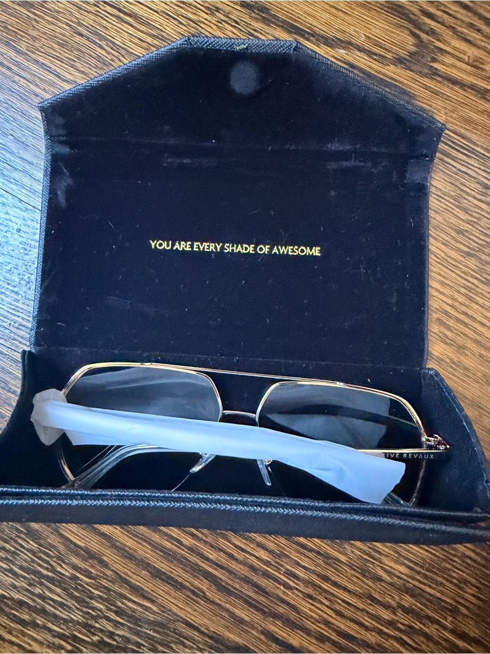 NWT Prive Revaux Fuego Aviator Gold Frame Sunglasses